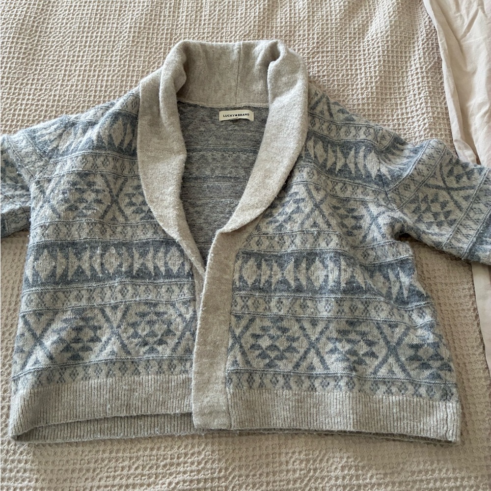 Lucky Brand Heather Gray Knit Sweater